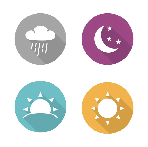 Conjunto de iconos de diseño plano de hora del día — Vector de stock