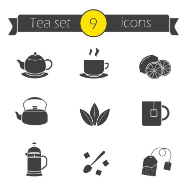 Çay içecek Icons set