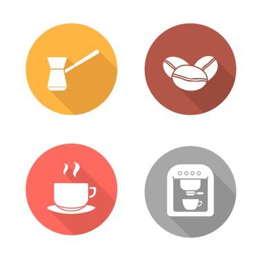 Kahve içecek Icons set