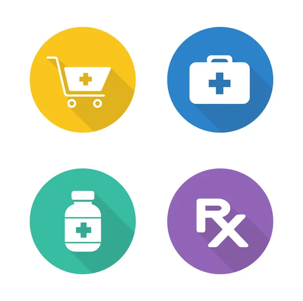 Medical pharmacy icons set — 스톡 벡터