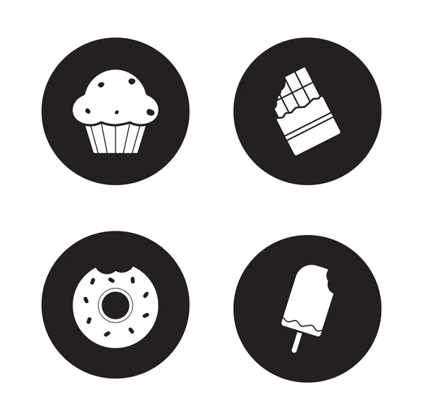 Sweet confectionery icons set. — 图库矢量图片