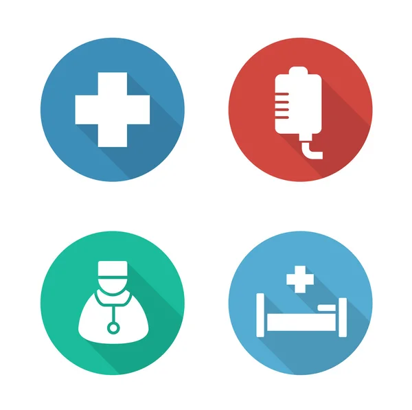 Conjunto de ícones hospitalares médicos —  Vetores de Stock
