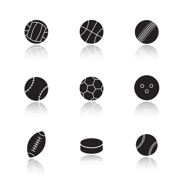 Sports game balls icons — Stock vektor