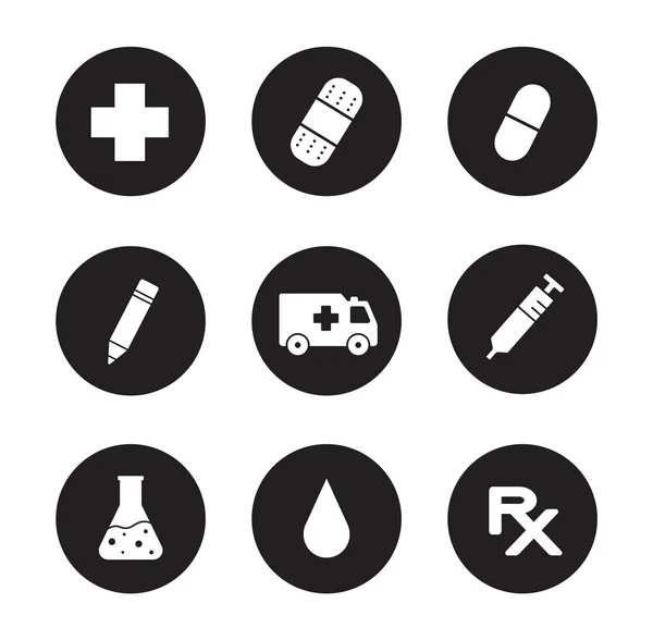 Medical center black icons set — Stockový vektor