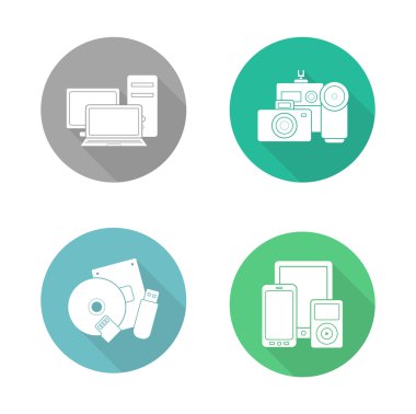 Tüketici elektroniği Icons set