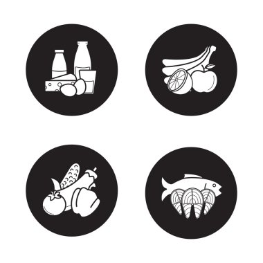Bakkal ürünleri Icons set
