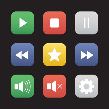 Multimedia flat design icons set