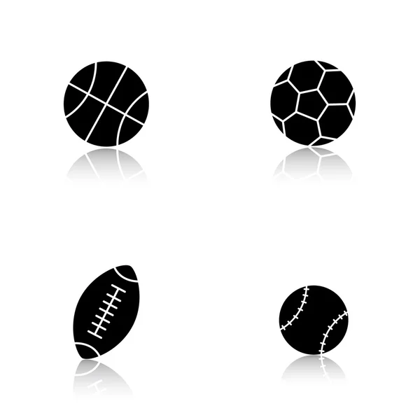 Bolas de deporte iconos conjunto — Vector de stock