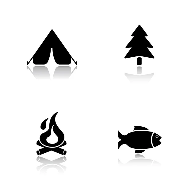Ensemble d'icônes de pique-nique extérieur — Image vectorielle