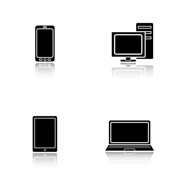 Ensemble d'icônes électroniques informatiques modernes — Image vectorielle