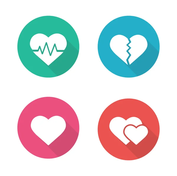Heart shapes icons set — Stock Vector