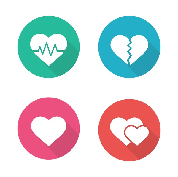 Heart shapes icons set — Stock vektor