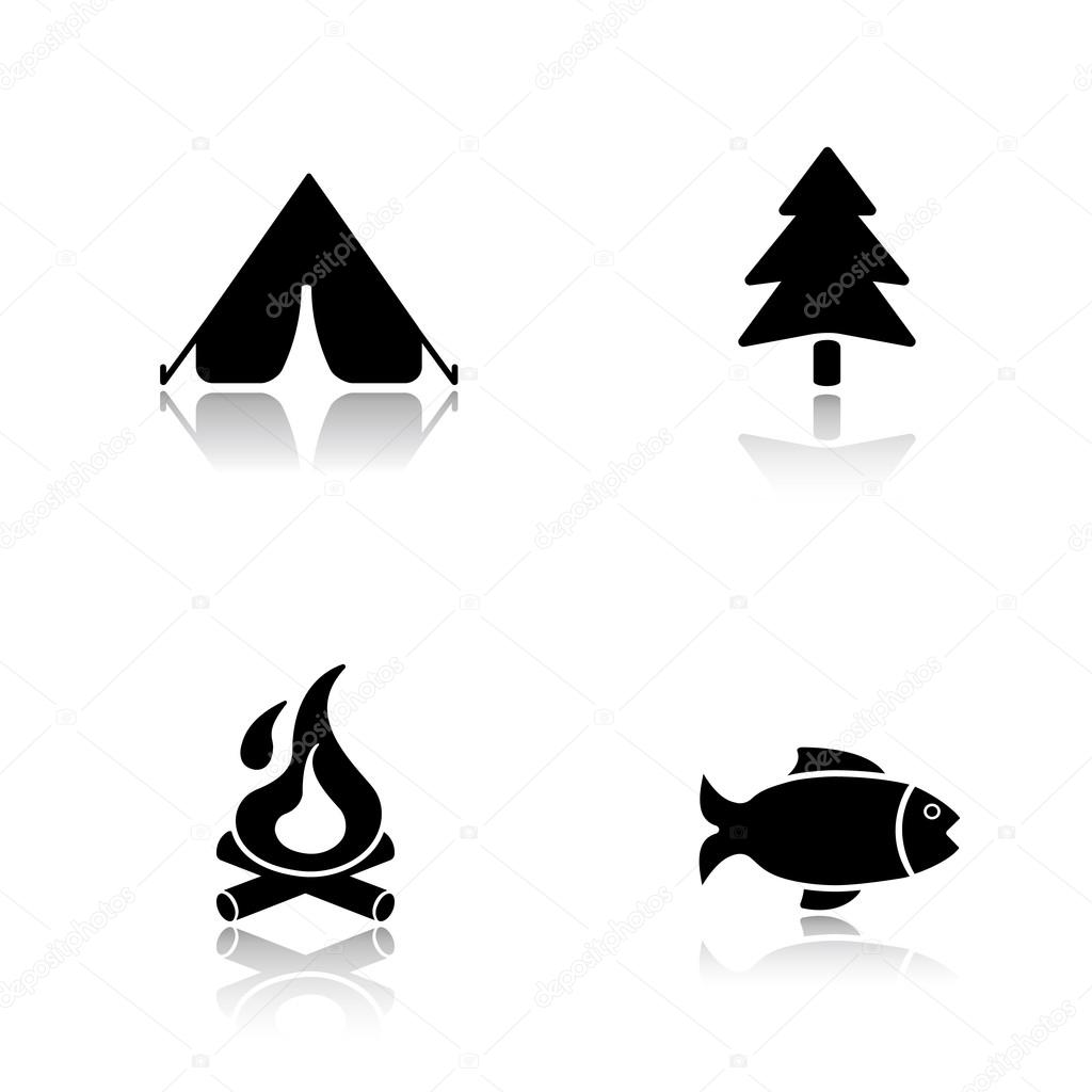 Outdoor picnic icons set