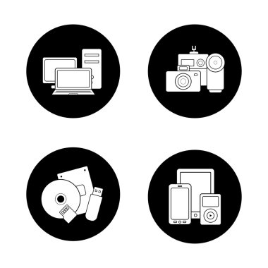 Tüketici elektroniği Icons set