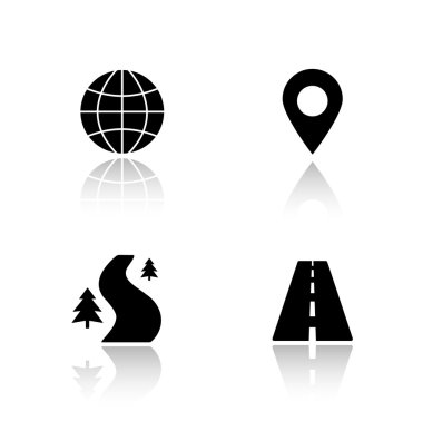 GPS harita navigasyon Icons set