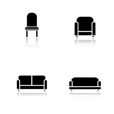 Yumuşak mobilyalar Icons set