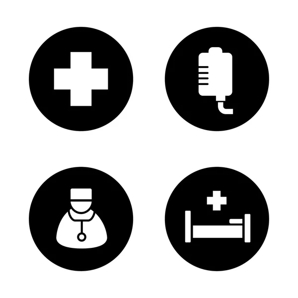 Hospital e conjunto de ícones de medicina —  Vetores de Stock