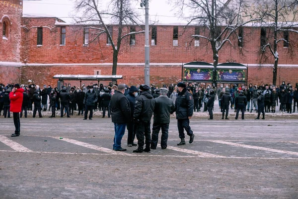 Nizhniy Novgorod Russia January 2021 Protest Putin His Friends Rally — Stock Photo, Image