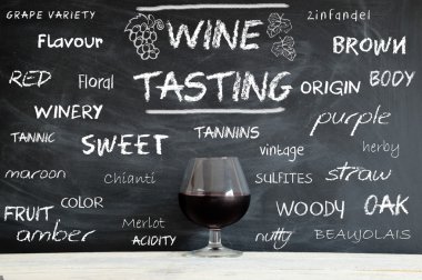 wine tasting course concepts, and a glass of red wine. clipart