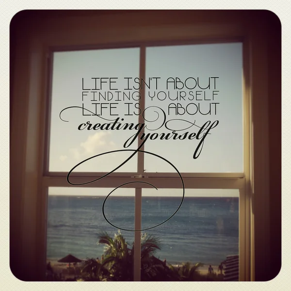 Inspirational Typographic Quote - Life isnt about finding yourse — Stock Photo, Image