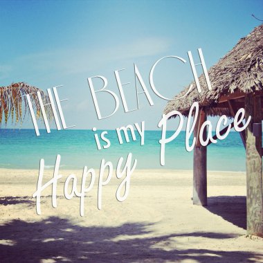 instagram alıntı ile tropikal Beach