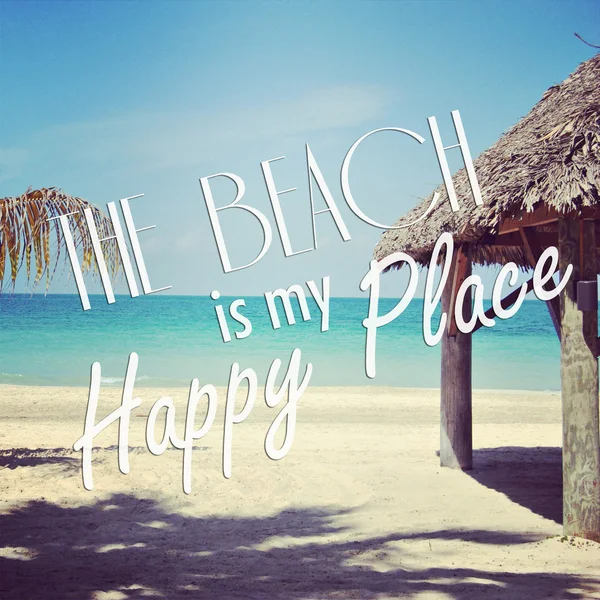 Instagram of tropical beach with quote — Stock Photo, Image