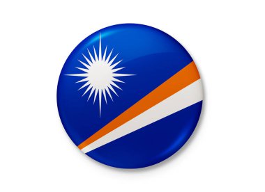 Marshall Adaları Cumhuriyeti bayrağı rüzgarda dalgalanıyor. Arkaplan dokusu. Majuro. 3d Illustration. 3d Hazırlama.