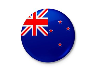 Yeni Zelanda bayrağı rüzgarda dalgalanıyor. Arkaplan dokusu. Wellington, Auckland. 3d Illustration. 3d Hazırlama.