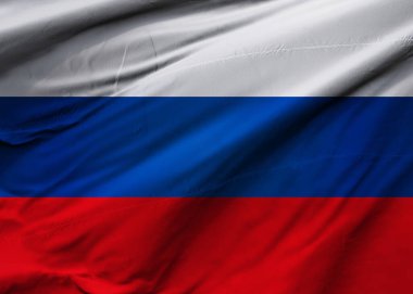 Rusya Federasyonu bayrağı rüzgarda dalgalanıyor. Arkaplan dokusu. Moskova. 3d Illustration. 3d Hazırlama.