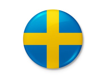 İsveç Krallığı bayrağı rüzgarda dalgalanıyor. Arkaplan dokusu. Stockholm. 3d Illustration. 3d Hazırlama.