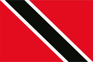 Trinidad ve Tobago bayrağı. Tişörtlere, posterlere, duvar resimlerine, kupalara, gözlüklere, güneş panolarına, pankartlara, rulolara ve diğer tüm matbaalara basmak için mükemmel. Resim jpg, 