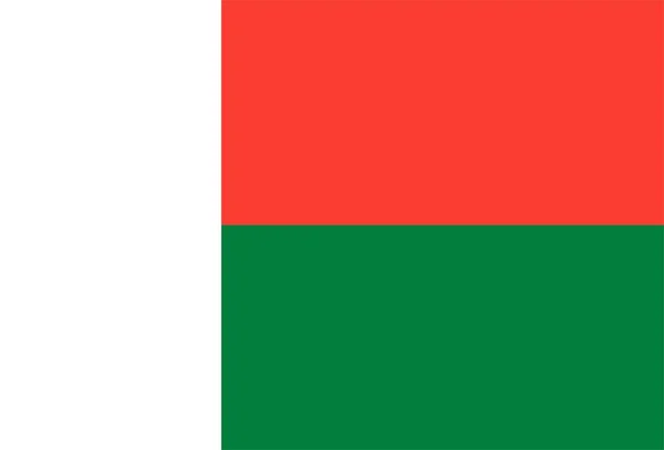 Σημαία Της Δημοκρατίας Της Μαδαγασκάρης Που Φυσάει Στον Άνεμο Σύνθεση — Φωτογραφία Αρχείου