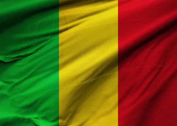 マリ共和国は風に吹かれて旗を翻す 背景の質感 バマコ 3Dイラスト 3Dレンダリング — ストック写真