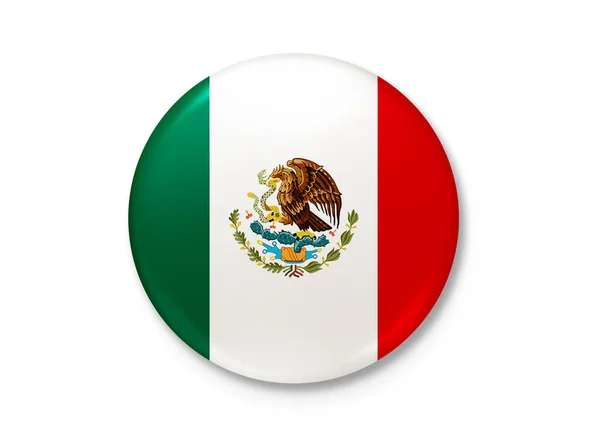 Bandeira Dos Estados Unidos Mexicanos Soprar Vento Textura Fundo Cidade — Fotografia de Stock