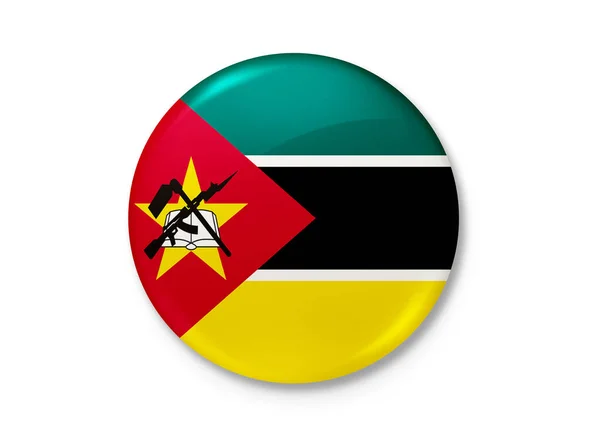 Bandiera Della Repubblica Del Mozambico Soffia Nel Vento Struttura Dello — Foto Stock