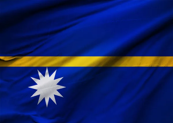 Bandiera Della Repubblica Nauru Che Soffia Nel Vento Struttura Dello — Foto Stock