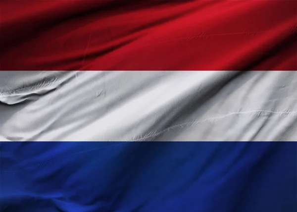 Nederländska Flaggan Blåser Vinden Bakgrundskonsistens Amsterdam Haag Illustration Render Nederländerna — Stockfoto