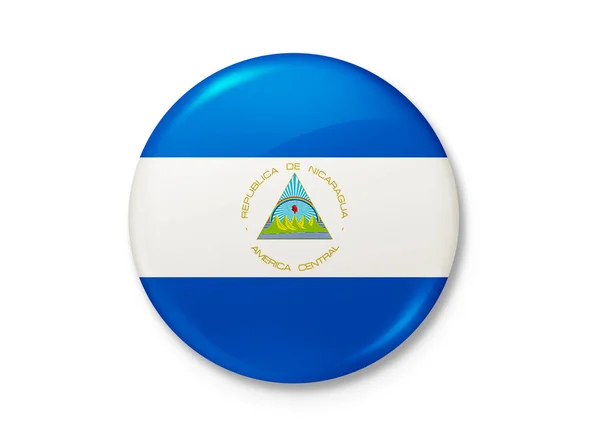 Nikaragua Cumhuriyeti bayrağı rüzgarda dalgalanıyor. Arkaplan dokusu. Managua 'da. 3d Illustration. 3d Hazırlama.