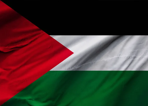 Staten Palestina Flagga Som Blåser Vinden Bakgrundskonsistens Jerusalem Ramallah Gaza — Stockfoto