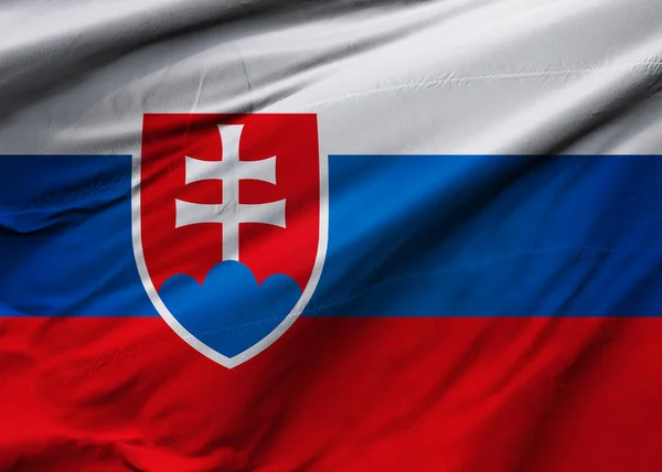 Slovak Republic Flag Blowing Wind Background Texture Bratislava Illustration Render — Stock Photo, Image