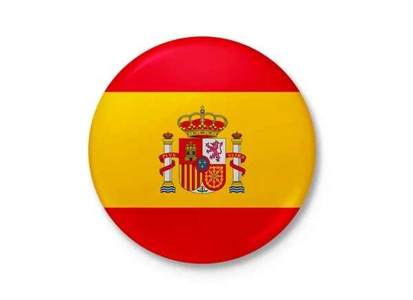 西班牙国旗的3D渲染 图像Rgb Jpg 最适合印在T恤衫 日光浴 展览墙壁等上 — 图库照片