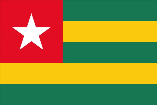 Repubblica Togolese Bandiera Che Soffia Nel Vento Struttura Dello Sfondo — Foto Stock