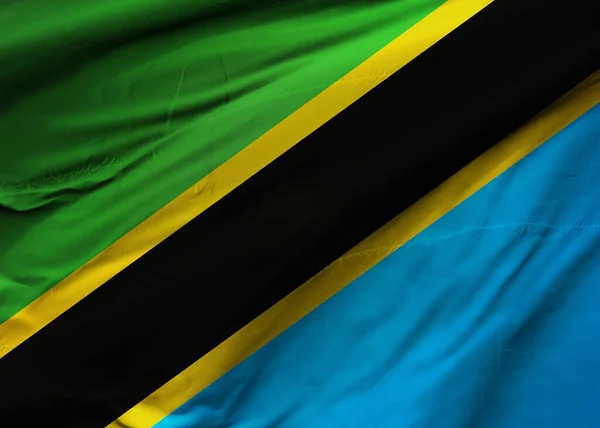 Прапор Єднаної Республіки Танзанія Дує Вітром Фонова Текстура Додома Ілюстрація — стокове фото