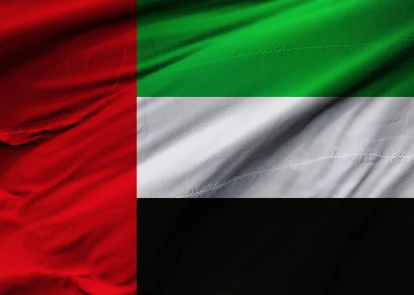 Egyesült Arab Emírségek Zászló Fúj Szél Háttértextúra Abu Dhabi Dubai — Stock Fotó