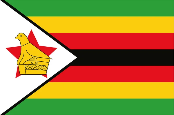 Zimbabwe Cumhuriyeti bayrağı rüzgarda dalgalanıyor. Arkaplan dokusu. Harare. 3d Illustration. 3d Hazırlama.