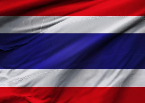 Bandera Del Reino Tailandia Que Sopla Viento Textura Fondo Bangkok —  Fotos de Stock
