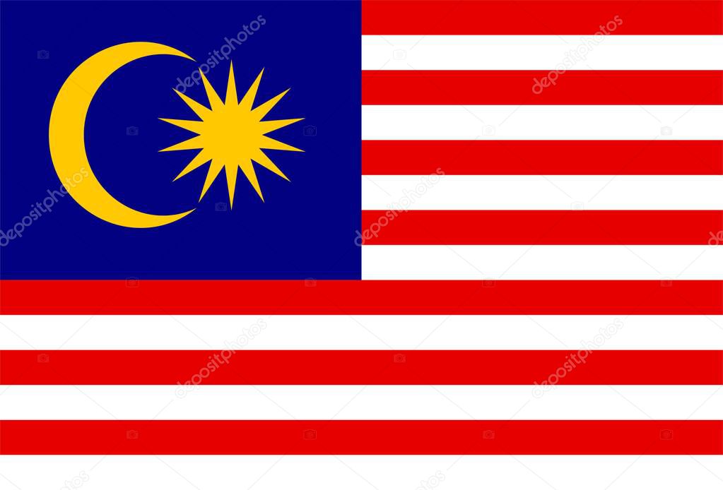 Malaysia flag blowing in the wind. Background texture. Kuala Lumpur, Putrajaya. 3d Illustration. 3d Render.