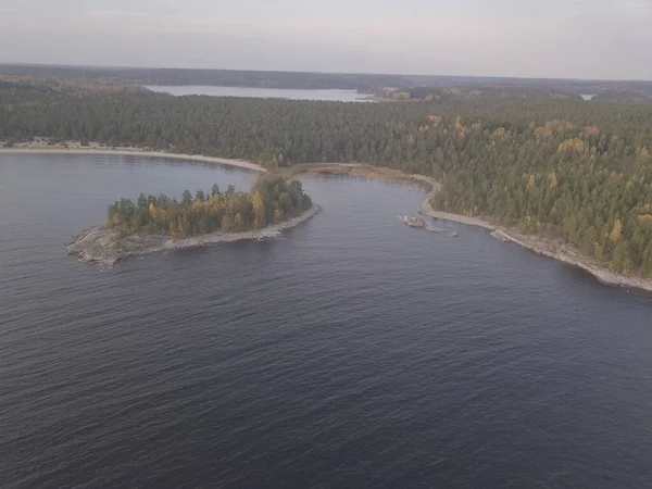 Ladoga Jezero Podzimní Světla Shora Zdola — Stock fotografie
