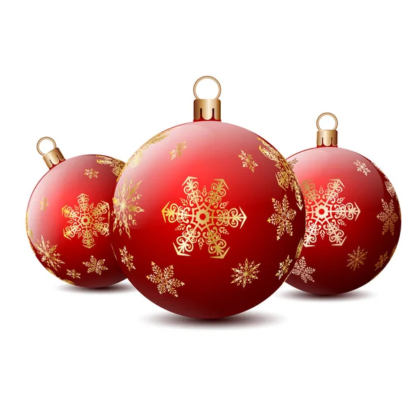 Christmas Balls Isolated White Stock Vector Illustration — Stock Vector