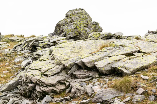 Landschaft Monte Avaro Cusio Bergamo Italien Steiniger Hang Einem Nebligen — Stockfoto